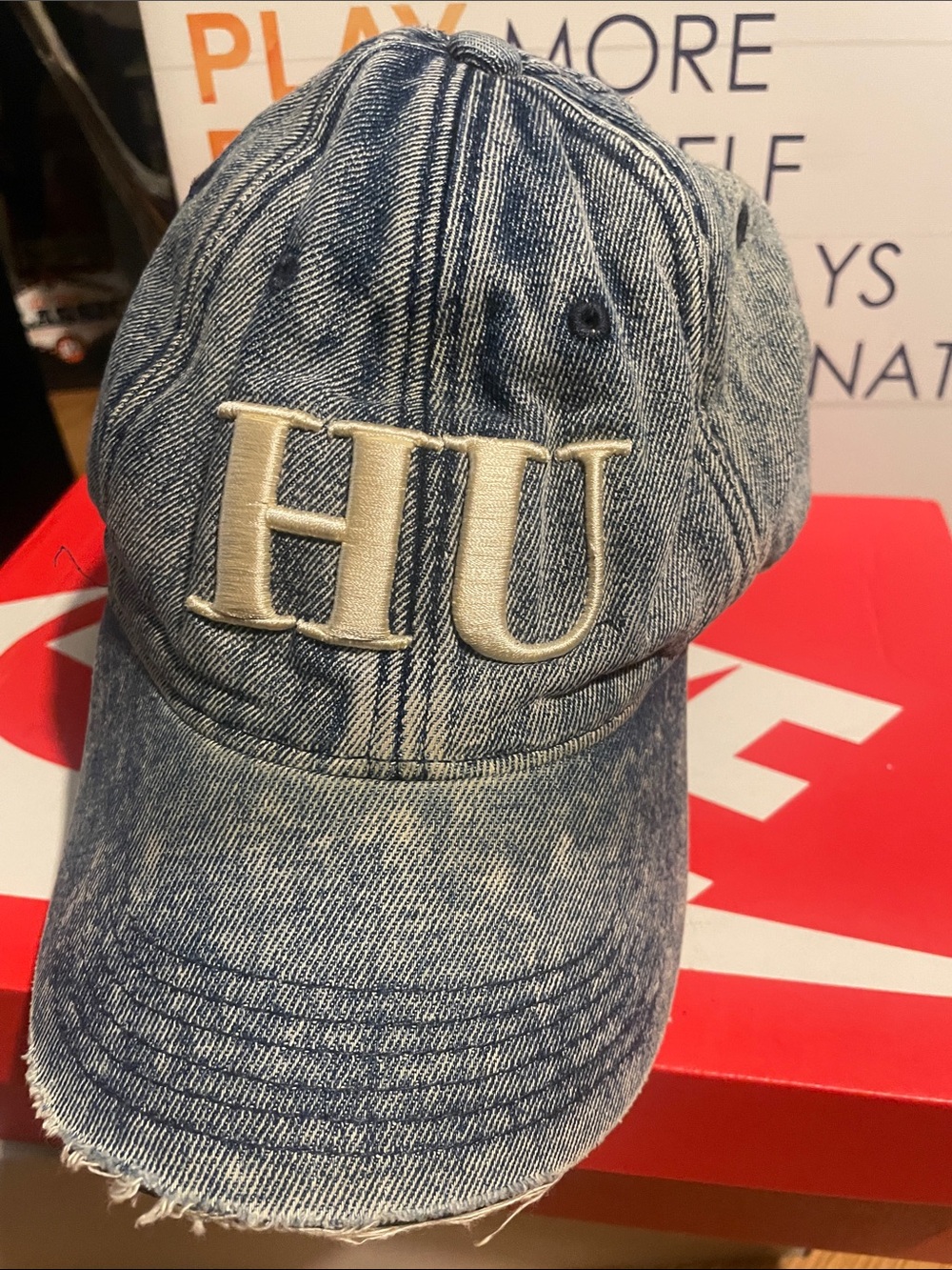 HU Denim Baseball Cap in Faded Blue